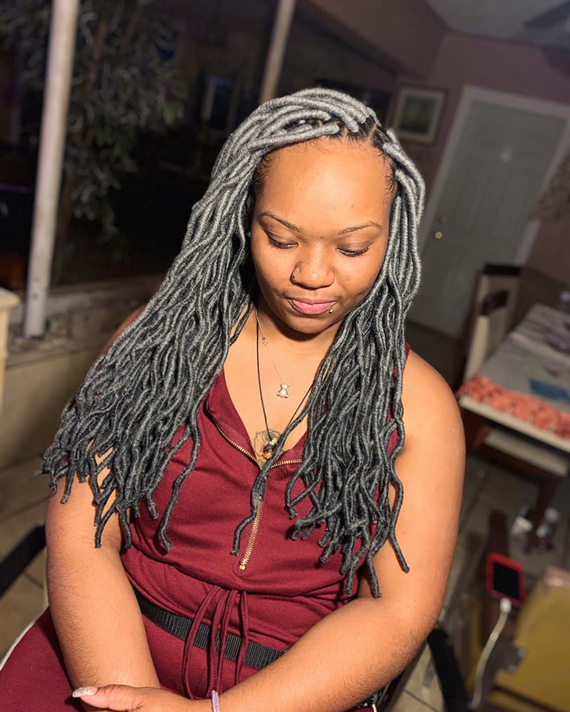Long Yarn Locs as Protective Hairstyle