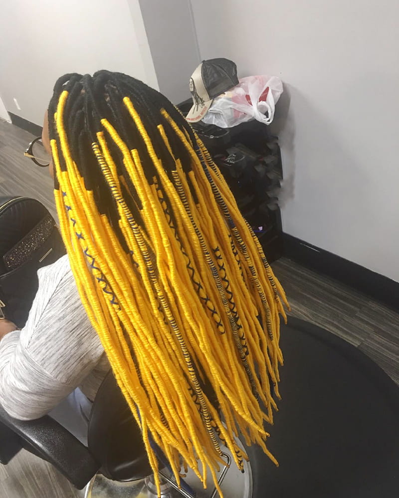 Long Yarn Locs as Protective Hairstyle