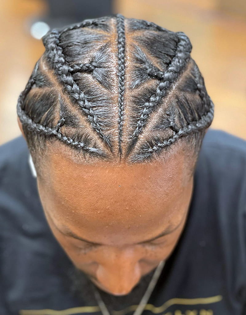 Low Fade Cornrows Front View