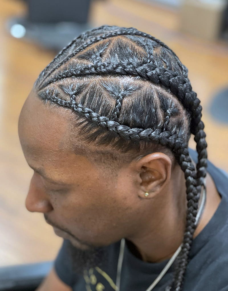 Low Fade Cornrows Side View