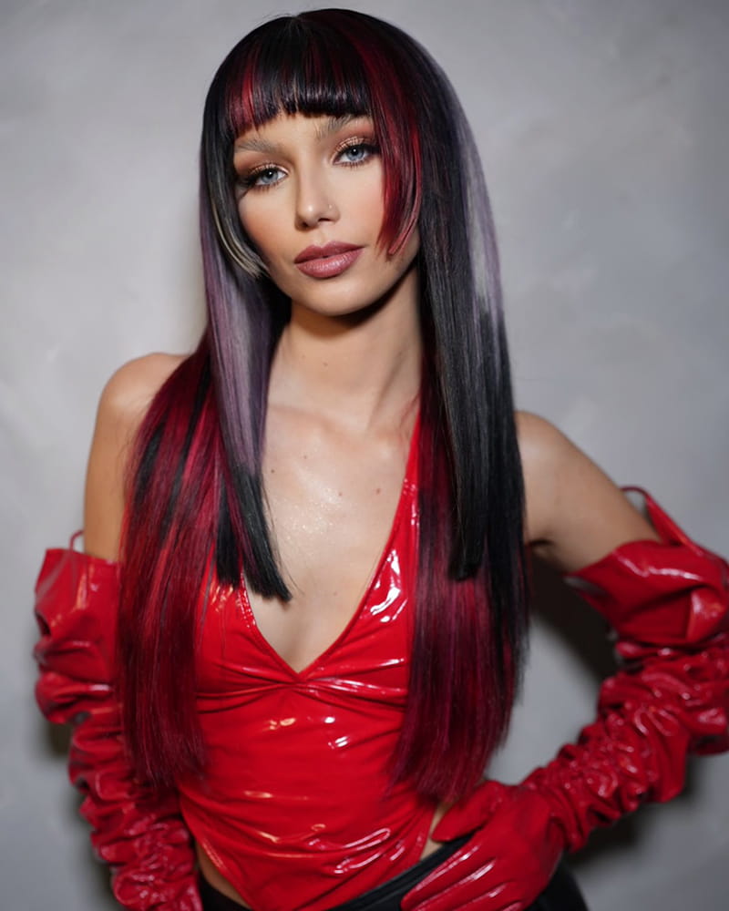 Multi-Colored Long Straight Hairstyles