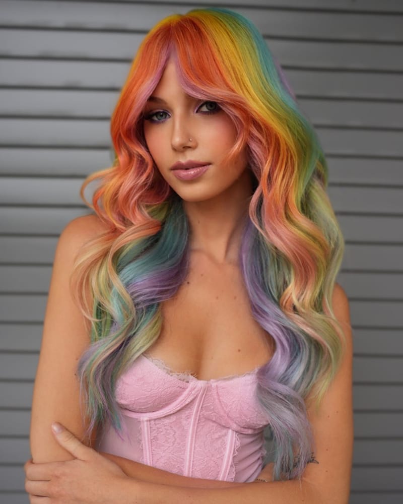 Multi-Colored Long Straight Hairstyles