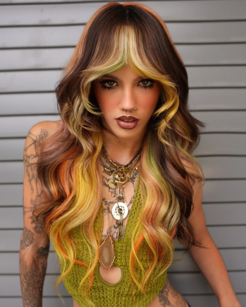 Multi-Colored Long Straight Hairstyles