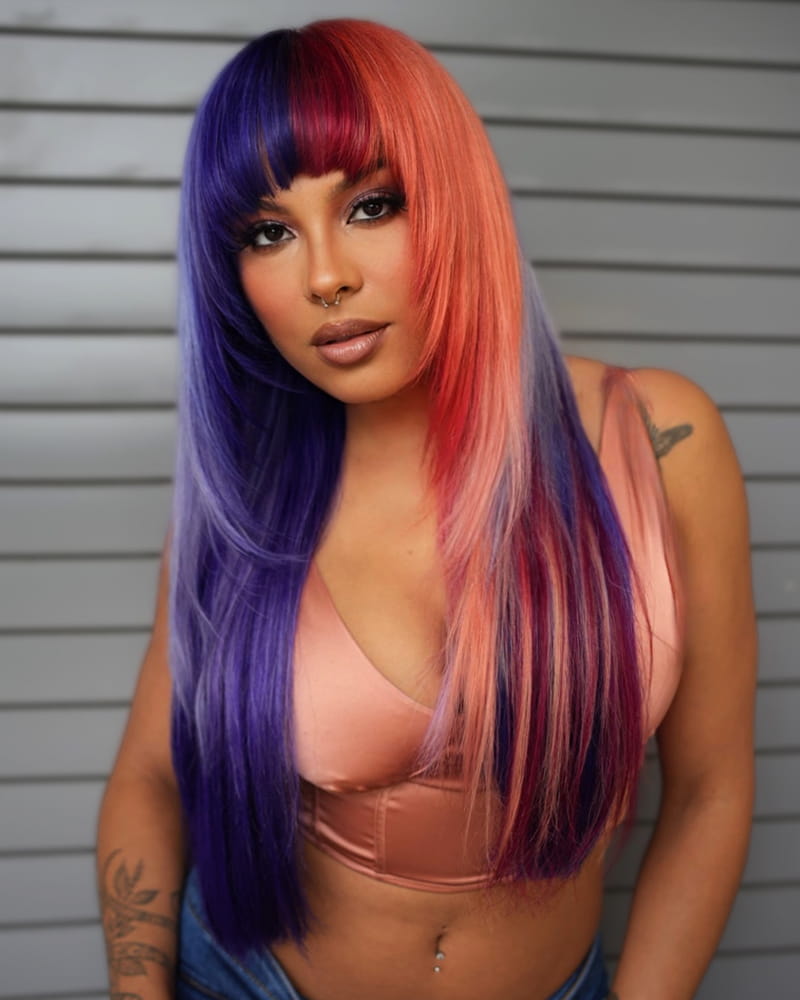 Multi-Colored Long Straight Hairstyles