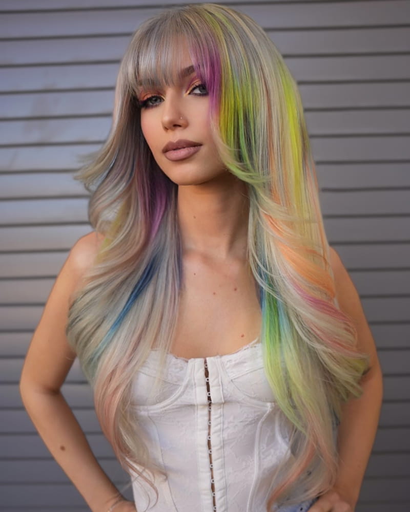 Multi-Colored Long Straight Hairstyles