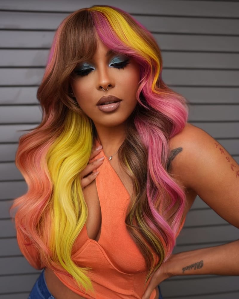 Multi-Colored Long Straight Hairstyles