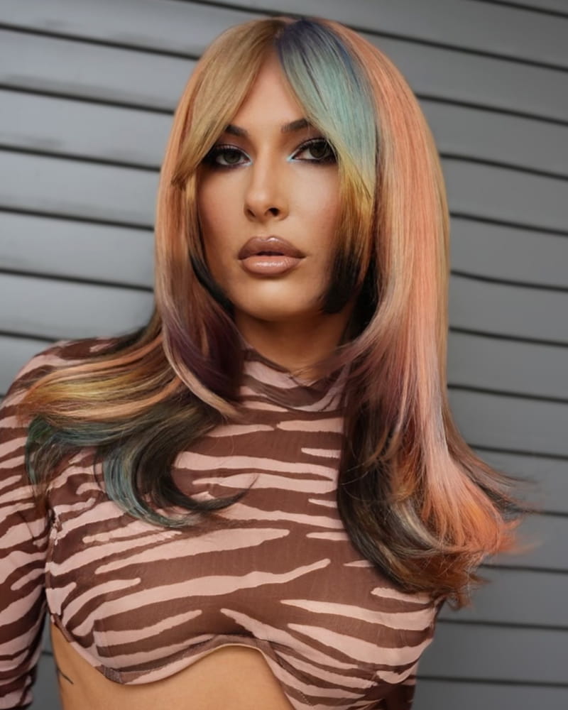 Multi-Colored Long Straight Hairstyles