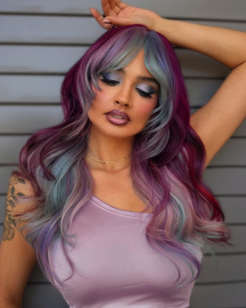 Multi-Colored Long Straight Hairstyles