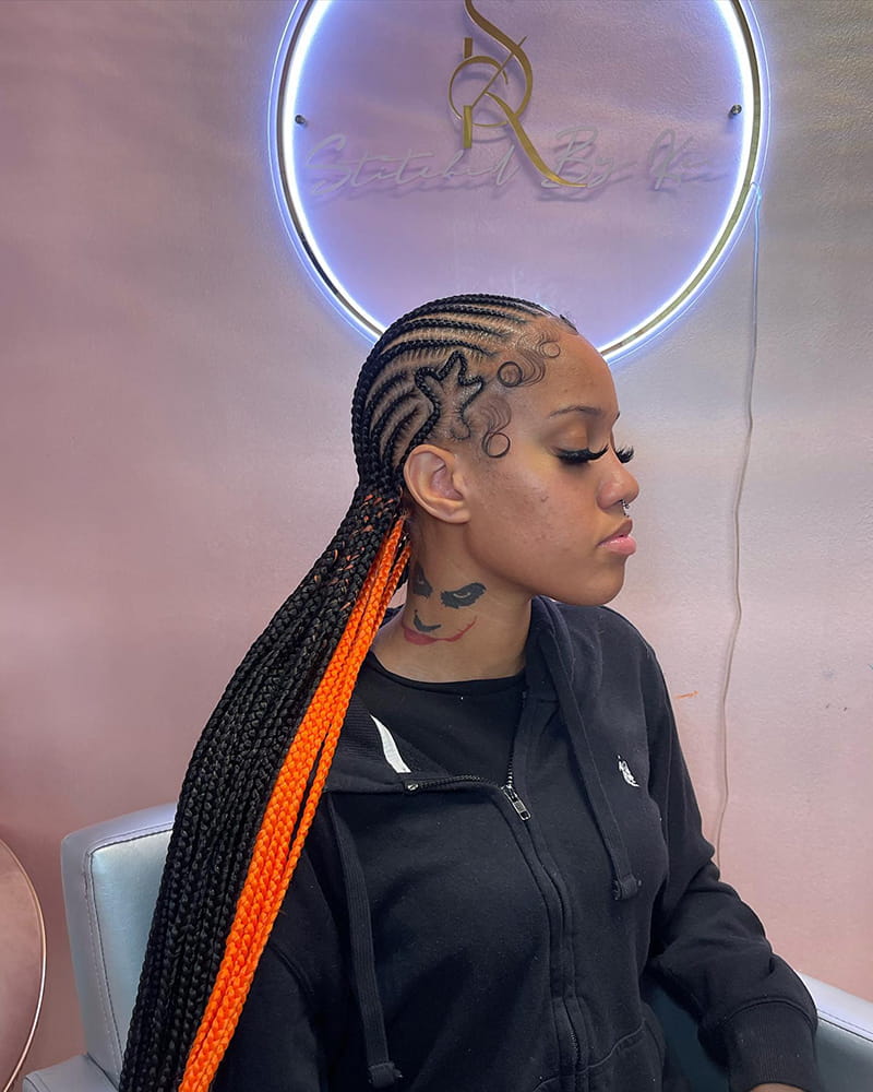 Long Peekaboo Cornrow Braids