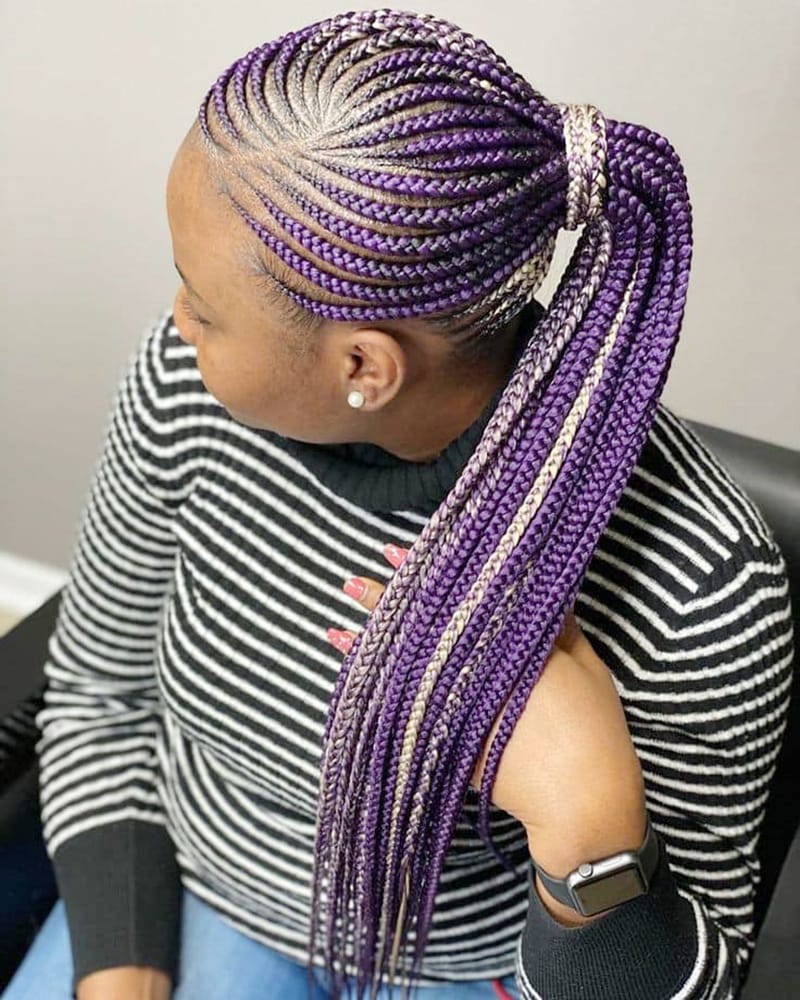 Long Peekaboo Cornrow Braids