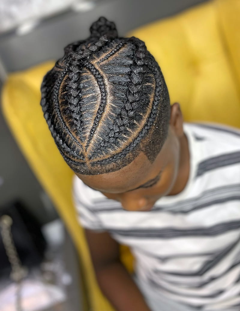 Short Cornrows Braids for Men Front View