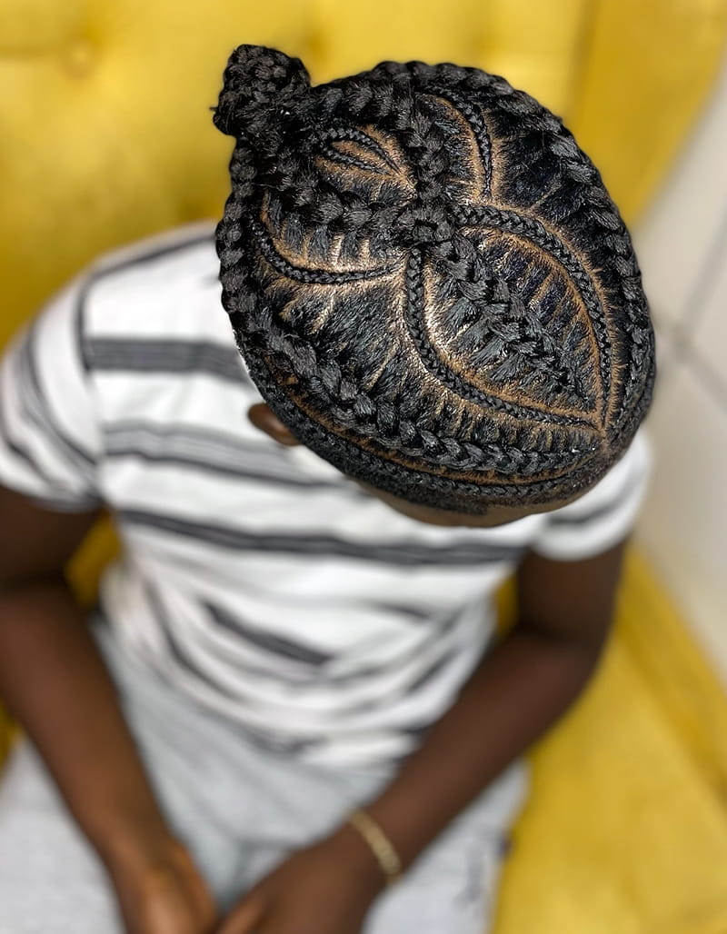 Short Cornrows Braids for Men Side View