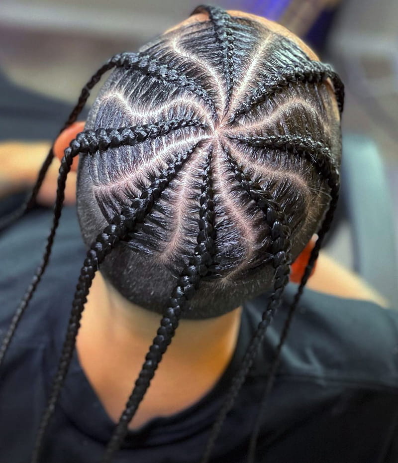 Siper Braids for Men Back-Top View