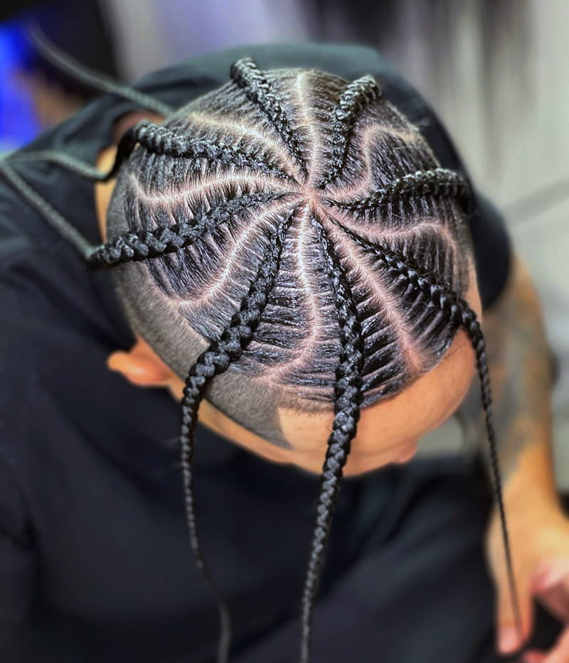 Siper Braids for Men Front-Top View