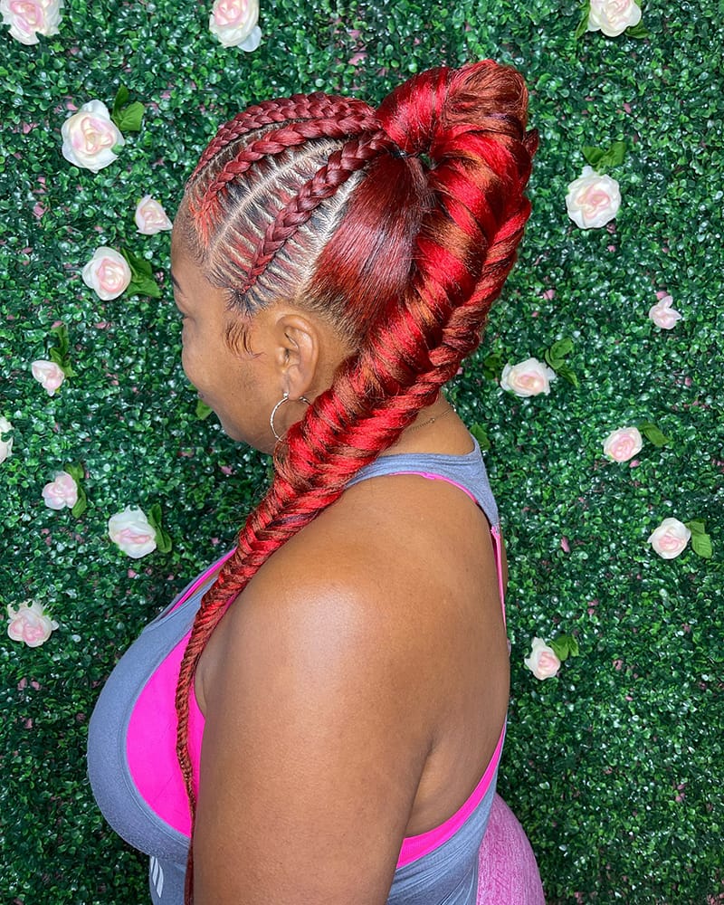 Stich Braid Ponytail Hairstyles for Birthday