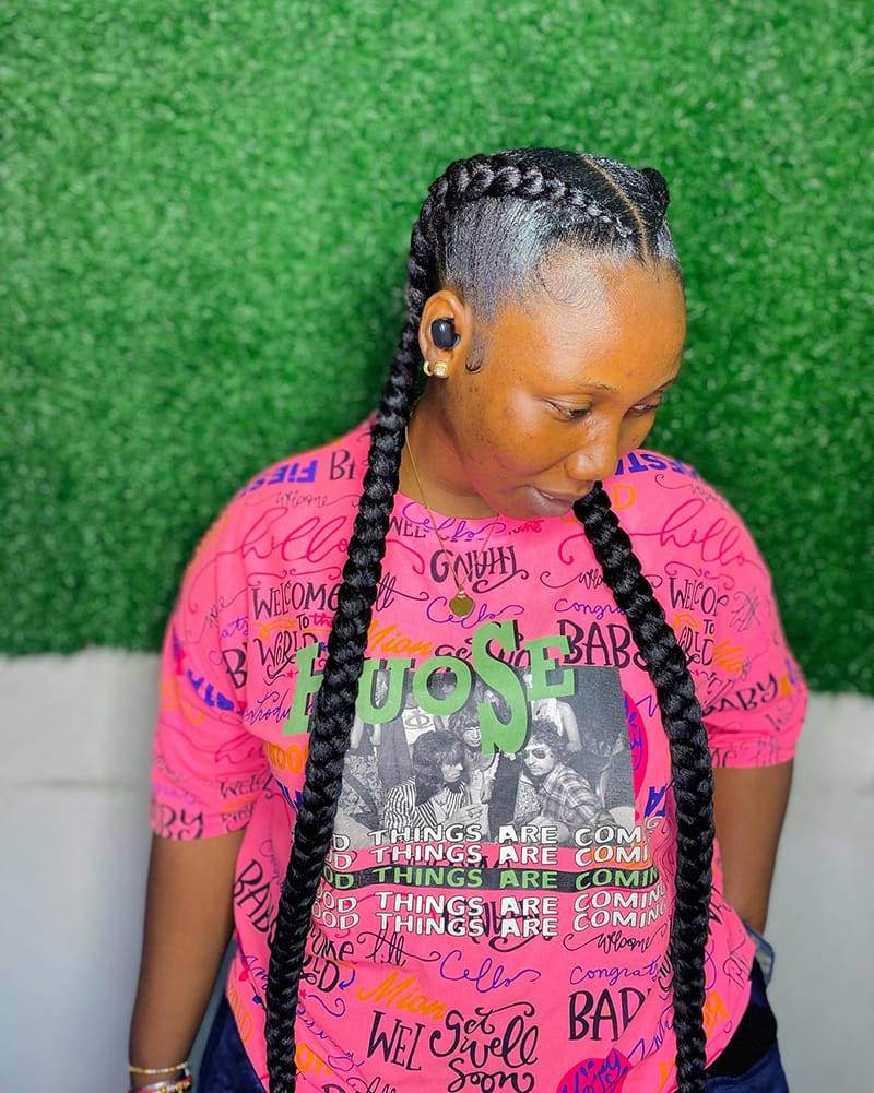 Two Cornrow Braids for Black Women