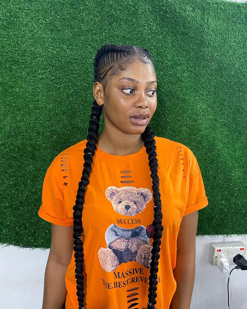 Two Cornrow Braids for Black Women
