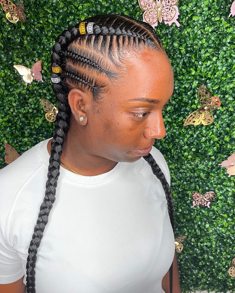 Two Cornrow Braids for Black Women