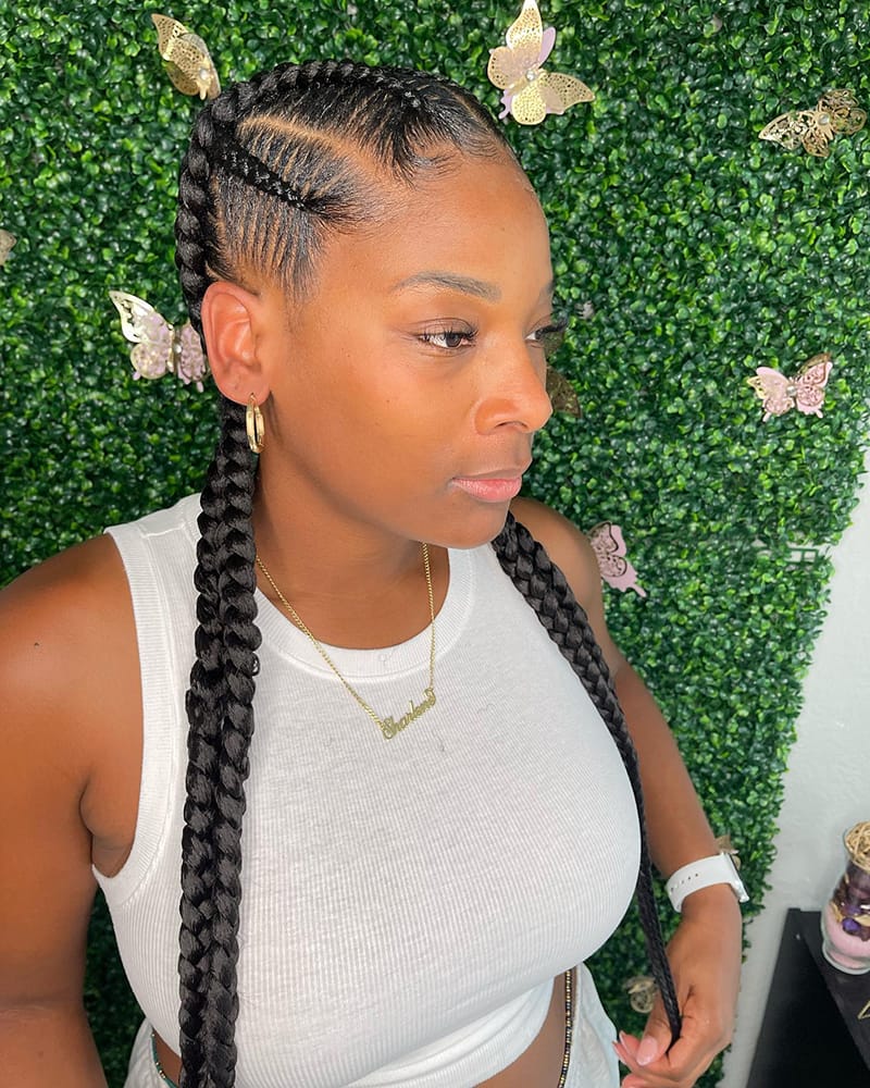 Two Cornrow Braids for Black Women