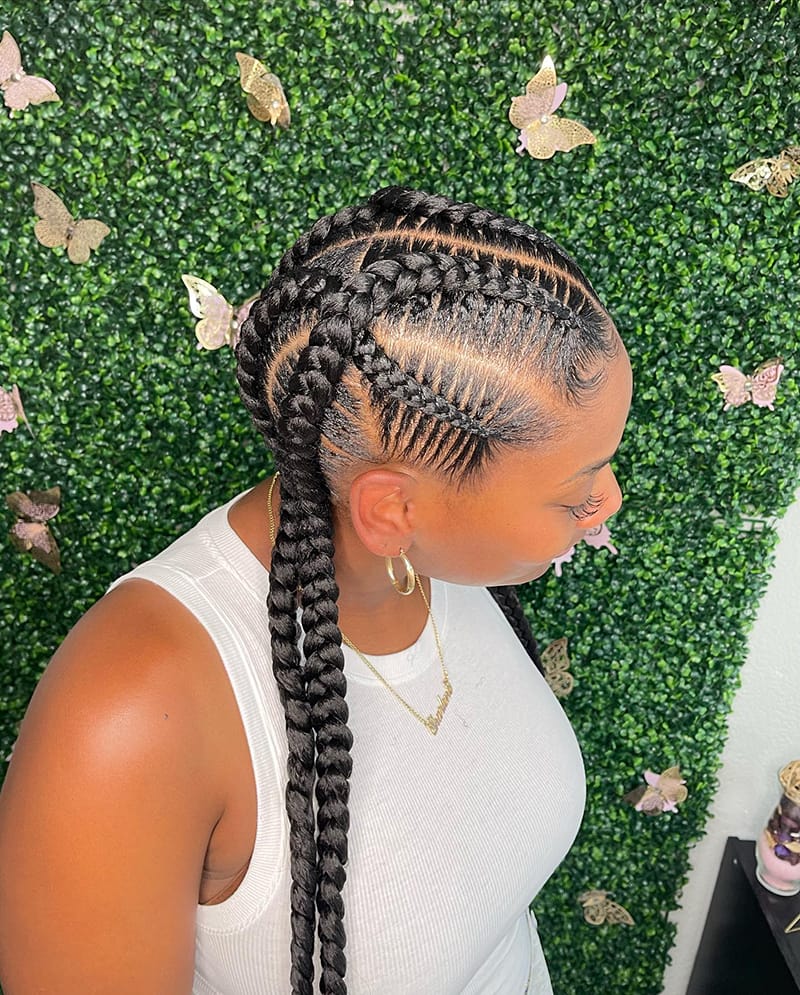 Two Cornrow Braids for Black Women