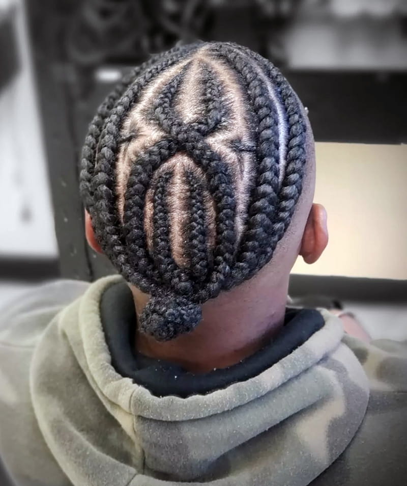 Undercut Cornrows back View