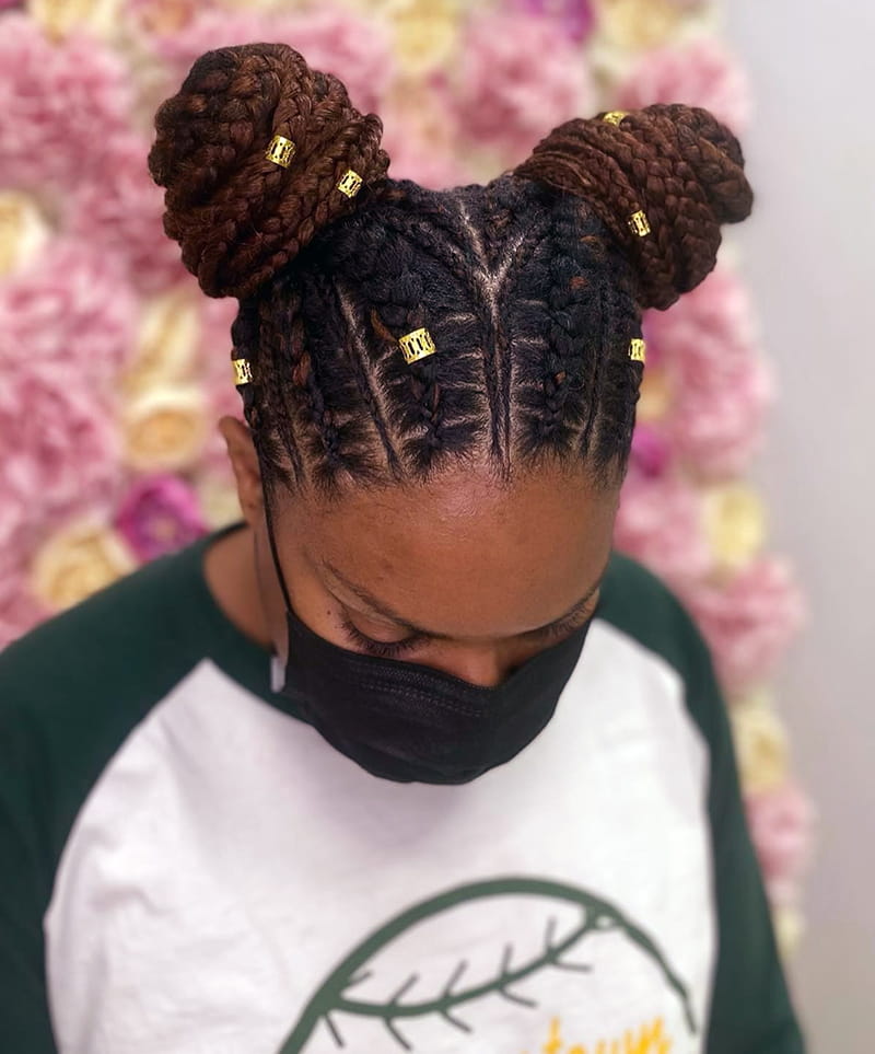 Beautiful Space Cornrow Buns