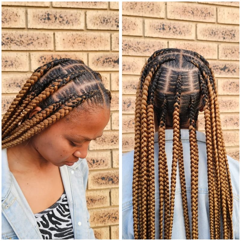 Blonde Horizontal Cornrows