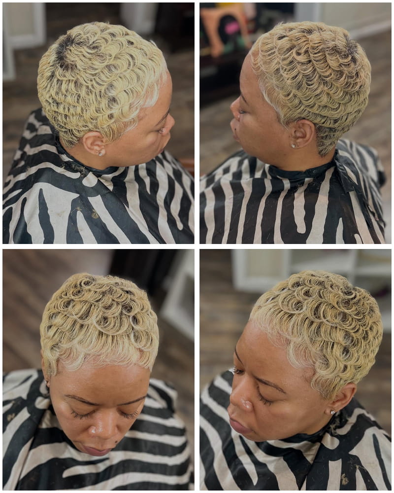 Blonde Pixie Haircut for Professional Setting