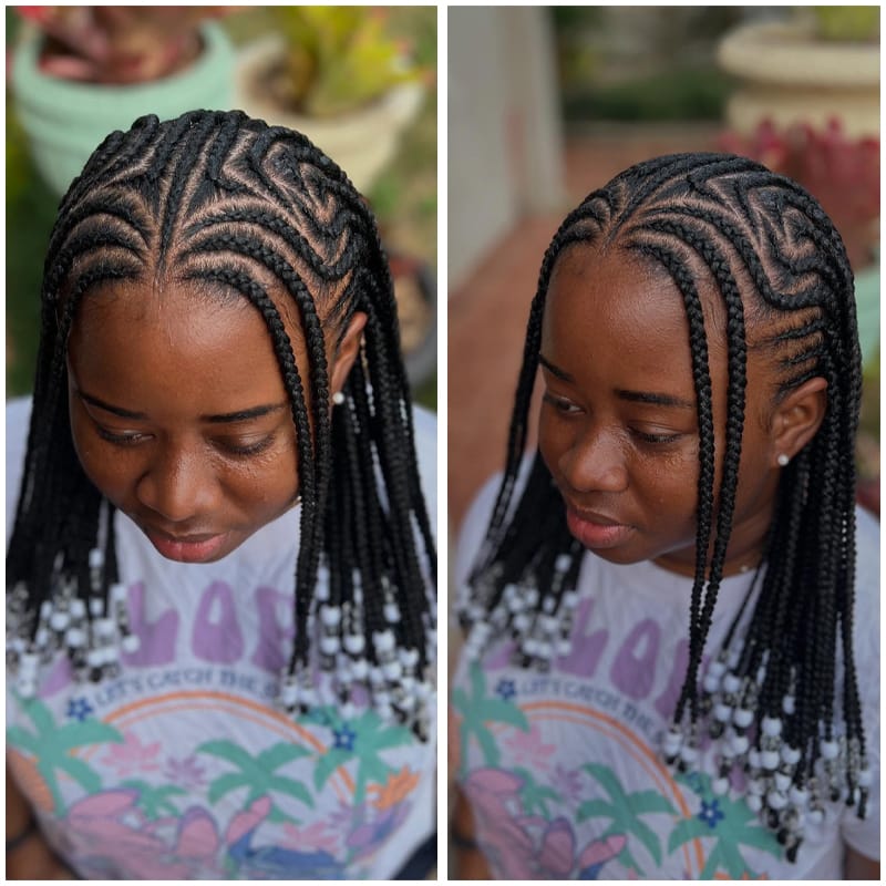 Classic African Fulani Cornrow Braid Hairstyle for Black Women