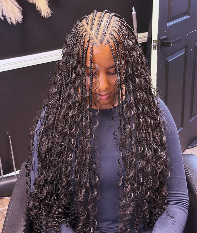 Flip Over Fulani Braids for African American Women