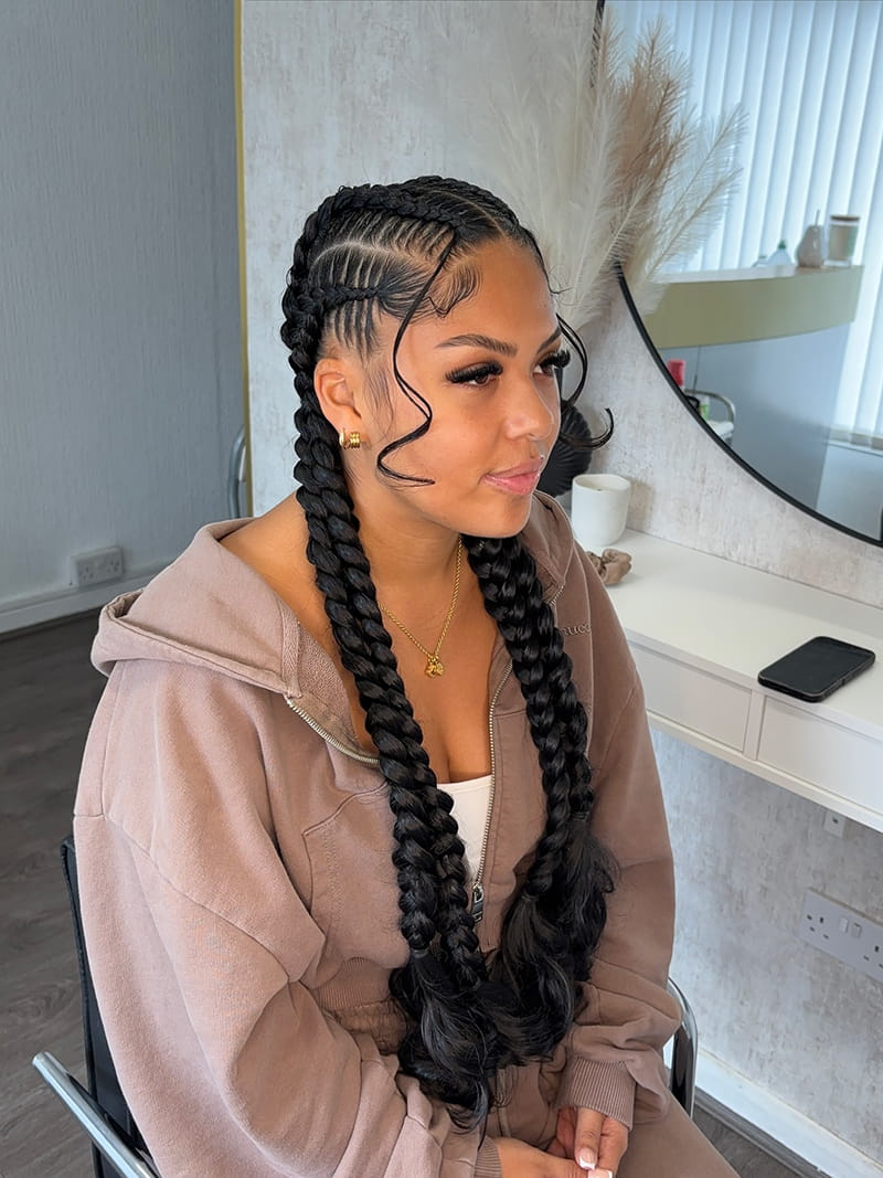 Four Cornrow Braids for Black Women