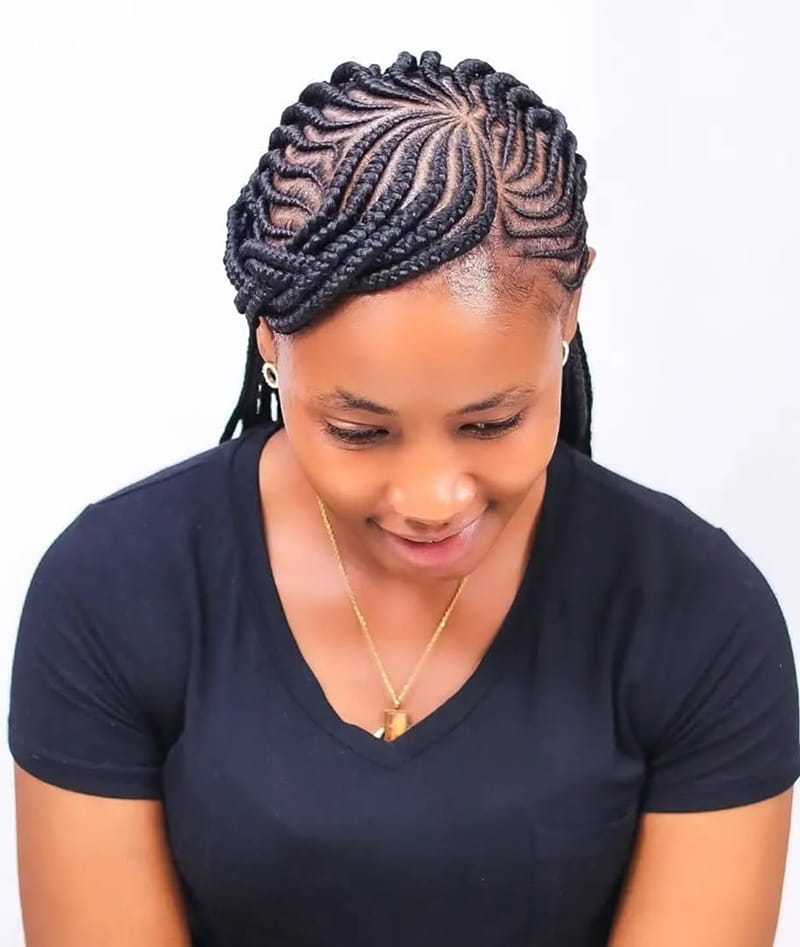 Fulani Cornrows Front View