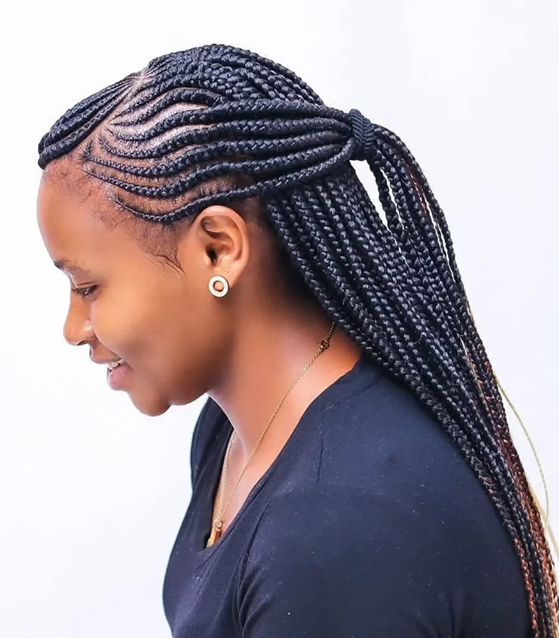 Fulani Cornrows Side View