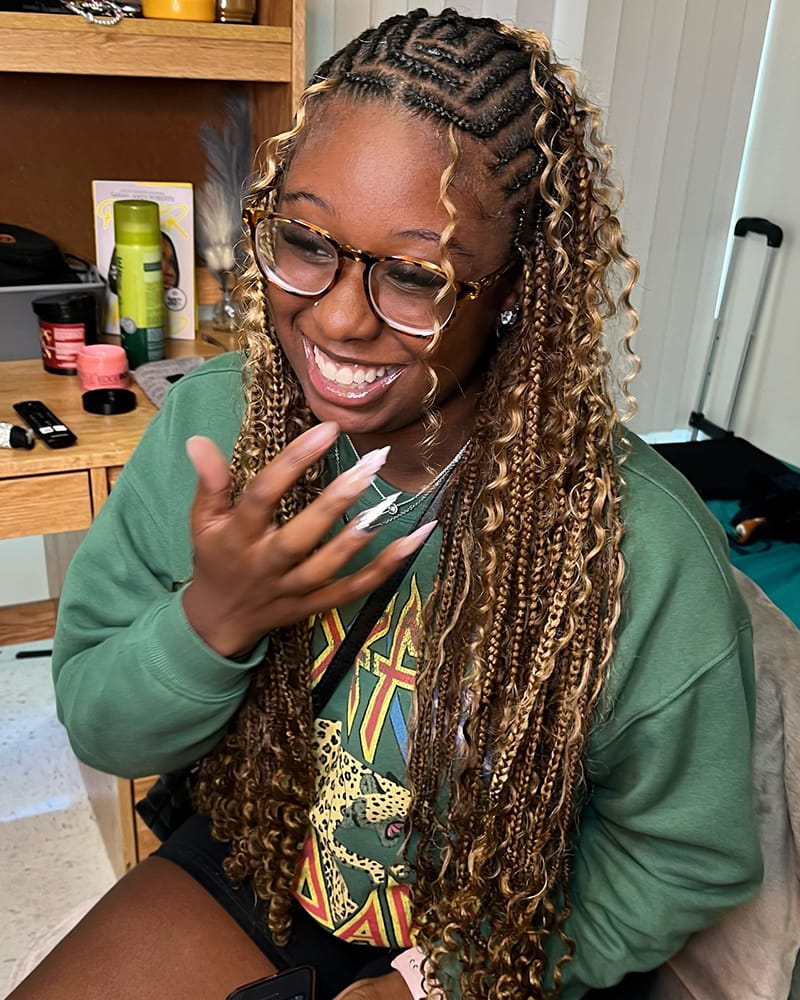 African Fulani Cornrow Braid Hairstyles with Honey Blonde Color
