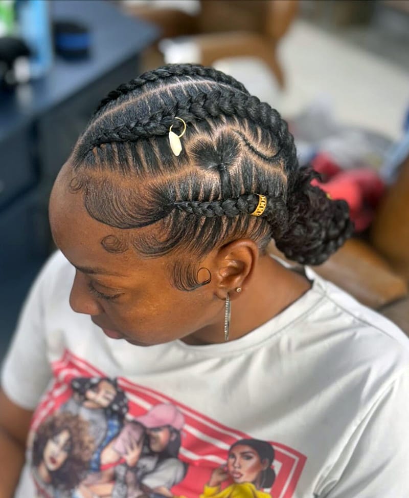 Heart Braids for Dark Women