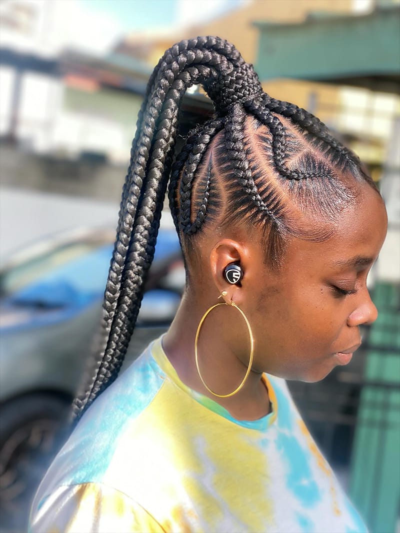 High Ponytail Stich Braids