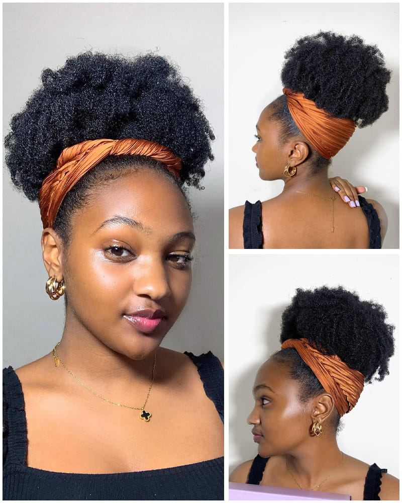 High Puff Afro with Scarf