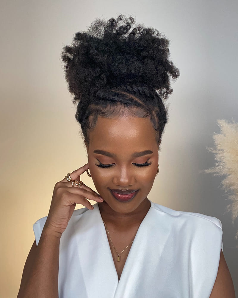 High Puff with Flat Twists for Professional Fields
