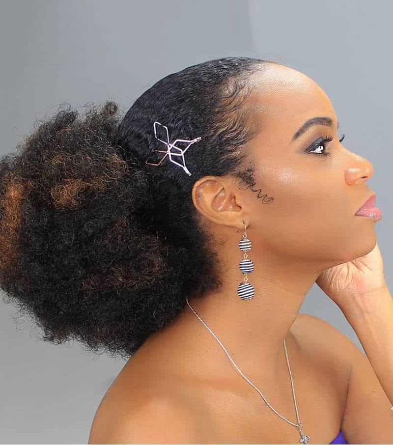 Highlighted Low Afro Puff