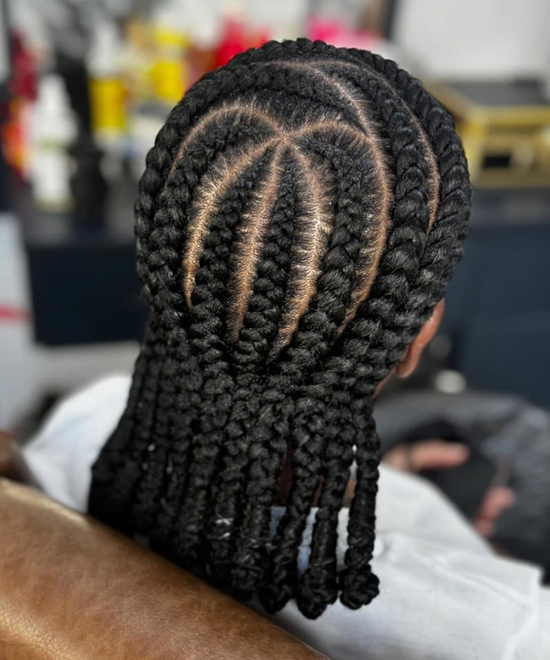 Innovative Big Cornrow Braid Style for African American Women