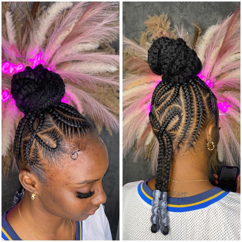 Lovely Cornow High Bun Style for Smart Black Women