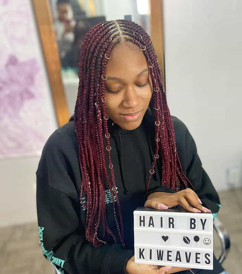 Medium Cornrow Braids with Hair Ring