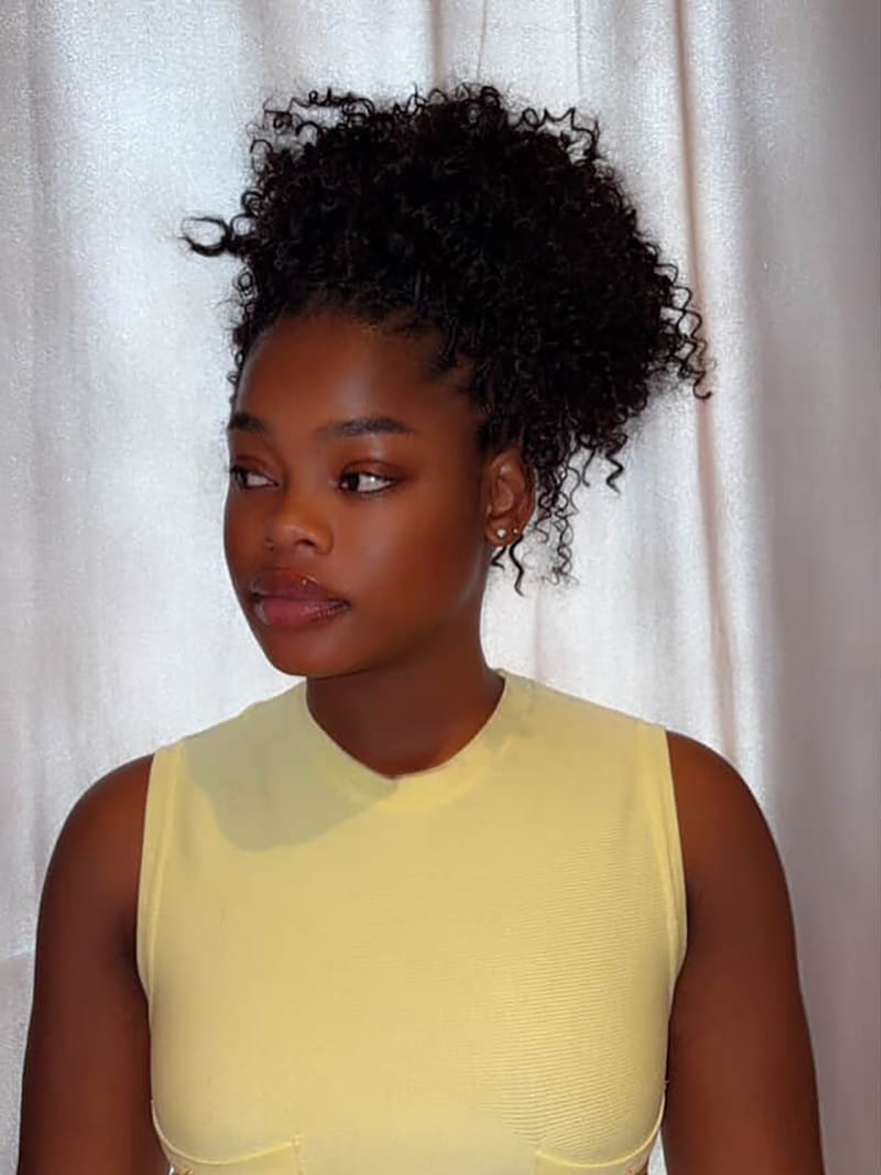 Messy High Puff Afro for Professional Women