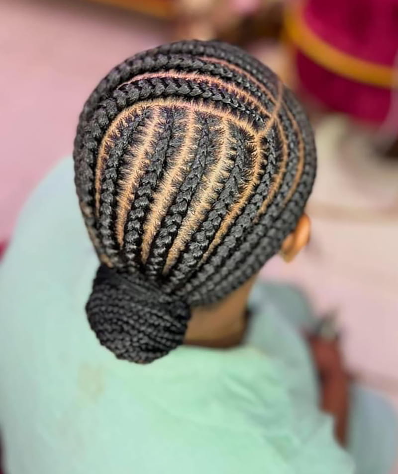 Modern Cornrow Bun
