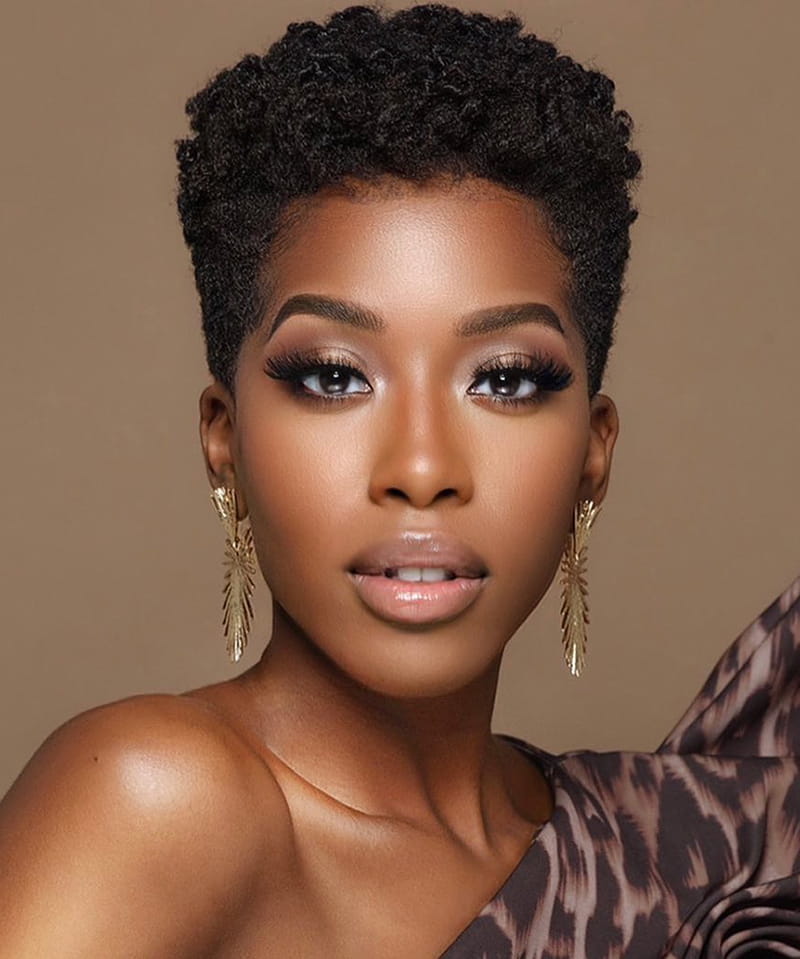 Office-Appropriate Tapered Afro Style for Black Women