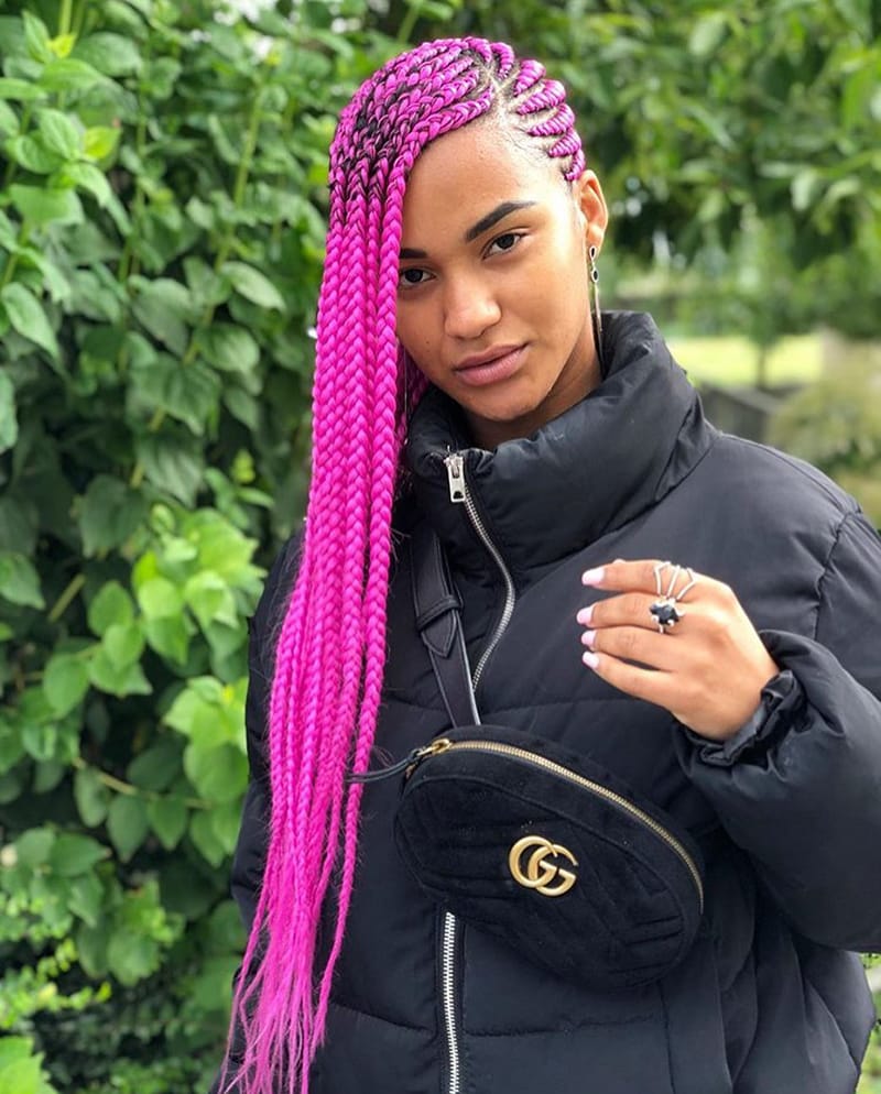 Pink Cornrow Braids (for African American women)