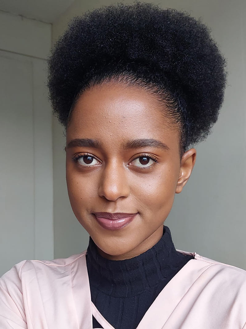 Professional Afro High Puff with Natural Hair