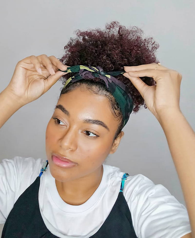 Professional Afro with Scarf