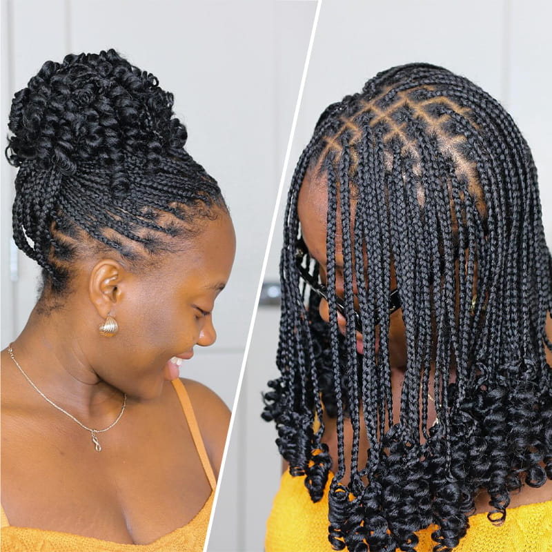 Short Box Braids for Office Environment