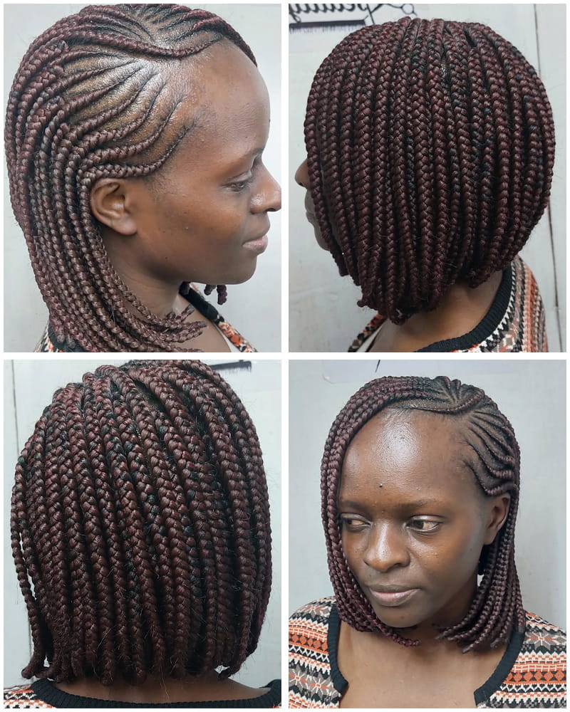 Short Cornrow Braided Bob hairstyle